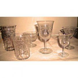 Hawkes crystal wheel cut stemware set