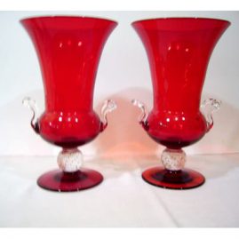 Pair of tall Pairpoint vases