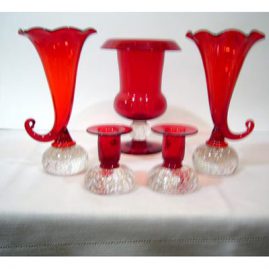 Collection of red Pairpoint glass