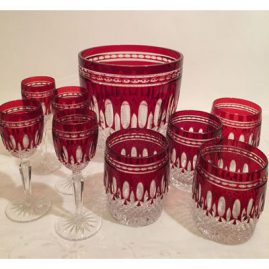 Signed Waterford ruby stemware