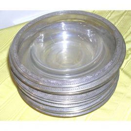 Sterling silver rim wide rim soups, 9 inches, $895.00 for set