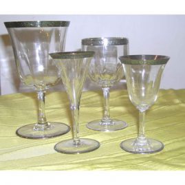 Sterling silver rimmed stemware