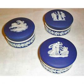 3 Wedgwood dark blue boxes