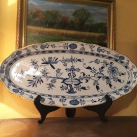Large Meissen blue onion fish platter