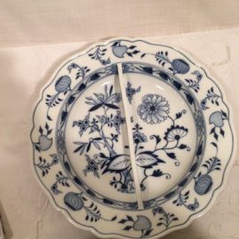 Meissen blue onion divider bowl