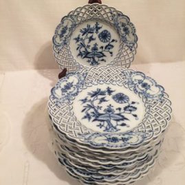Meissen blue onion reticulated luncheons.