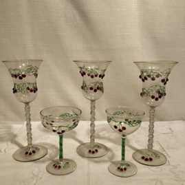 Rare Venetian stemware with raised cherries