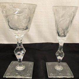 Set of Hawkes crystal stemware with square bases