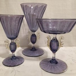 Purple Venetian stemware