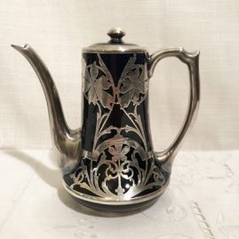 Lenox silver overlay coffee or teapot with beautiful silver overlay flowers