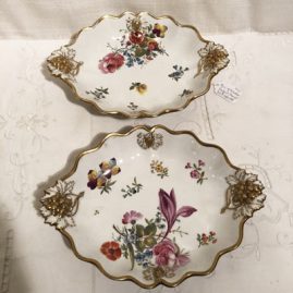 Pair of Coalport bowls with raise grape decoration