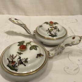 Set of six rare Rothschild bird Herend pot de cremes