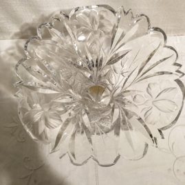 Shows inside of Pairpoint rose vase