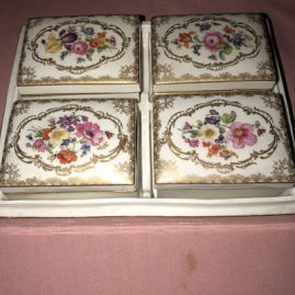 Picture of the four Meissen boxes inside the previous Meissen box.