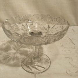 Pairpoint wheel cut butterfly compote