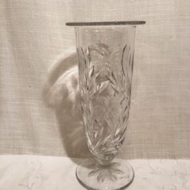 Pairpoint engraved and wheel cut butterfly vase