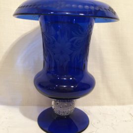 Pairpoint cobalt wheel cut vase