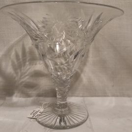Pairpoint cut and engraved sweet pea vase