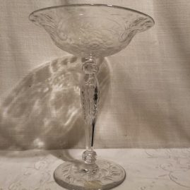 Signed Hawkes wheel cut crystal compote