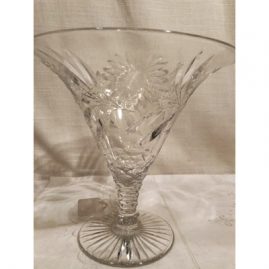 Pairpoint cut and engraved sweet pea vase.