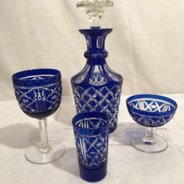 Cobalt cut overlay crystal