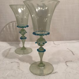 Set of 7 Salviati Venetian water goblets