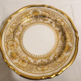 Set of 10 profusely gilded Copelands, China, English dessert or luncheon plates.