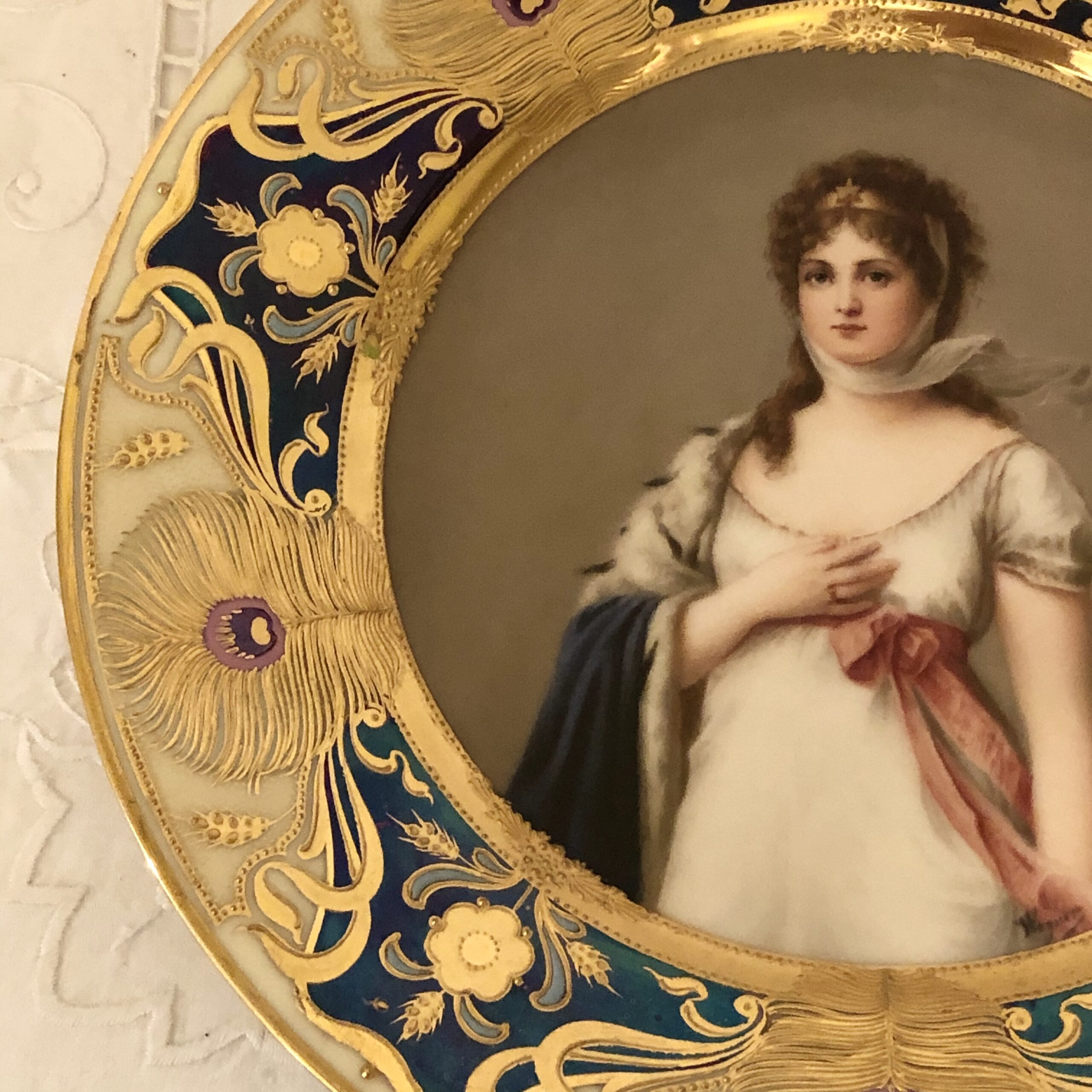 Portrait cabinet plate of Marie Louise artist signed Wagner Portrait cabinet plate of Marie Louise artist signed Wagner