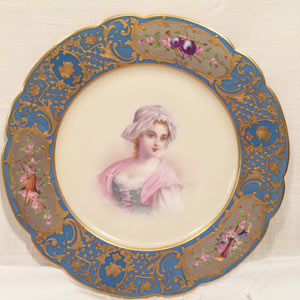 Sevres Portrait Plate of Beautiful Lady