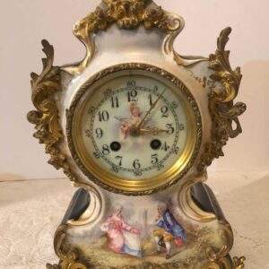 Antique French Cobalt Porcelain Clock