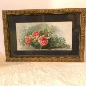 watercolor painting of beautiful flowers artist signed Paul de Longpre',