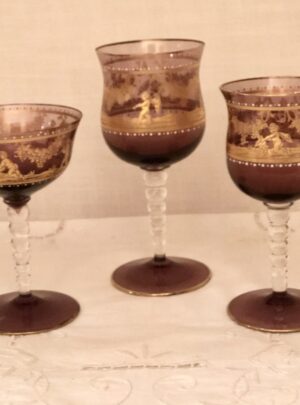 Set of Salviati Venetian Amethyst Stemware