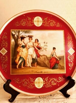 Royal Vienna Large Porcelain Plaque Signed Forster