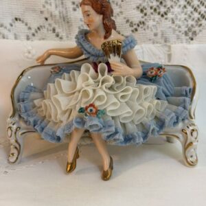 Dresden Figurine with a crinoline porcelain dress