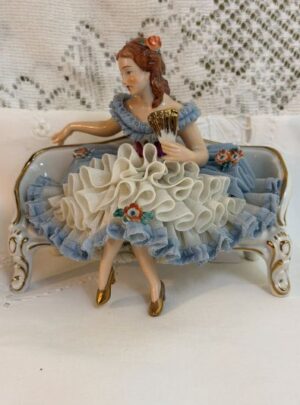 Dresden Figurine with a crinoline porcelain dress