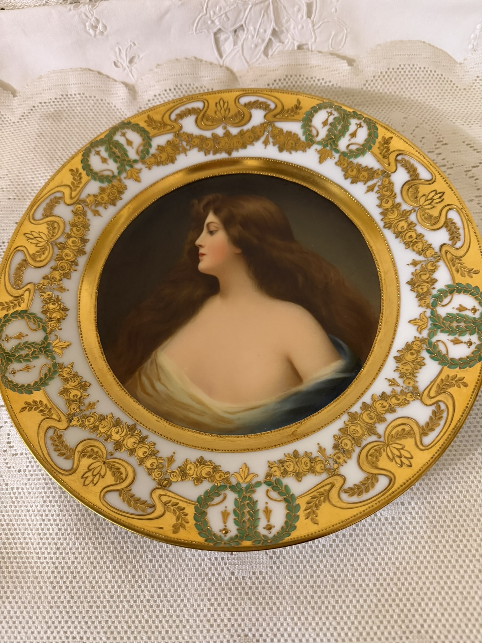 Wiswall Dresden Portrait Plate of Astena after Angelo Asti Wiswall Dresden Portrait Plate of Astena after Angelo Asti