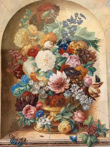 Watercolor of flower bouquet painted by Friedrich Jungling. Watercolor of flower bouquet painted by Friedrich Jungling.