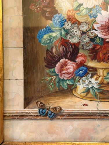 Watercolor of flower bouquet painted by Friedrich Jungling. Watercolor of flower bouquet painted by Friedrich Jungling.