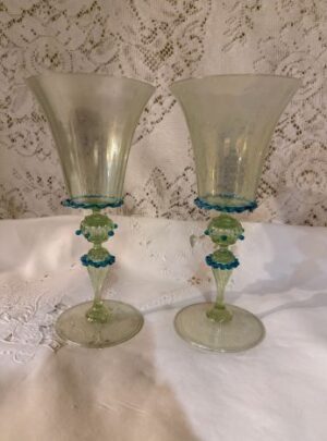 Set of 6 Salviati Venetian Opalescent Goblets