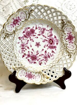Meissen Reticulated Purple Indian Plate