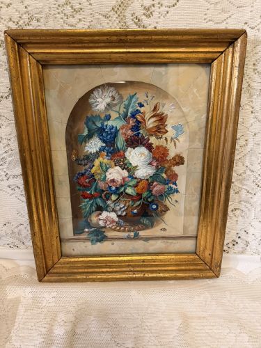 Watercolor of a magnificent flower bouquet by Friedrich Jungling Watercolor of a magnificent flower bouquet by Friedrich Jungling