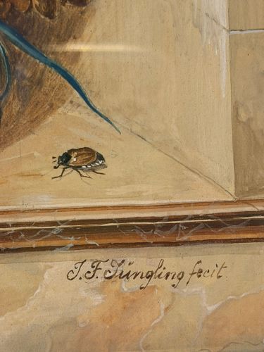 Watercolor of a magnificent flower bouquet by Friedrich Jungling Watercolor of a magnificent flower bouquet by Friedrich Jungling