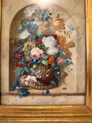 Watercolor of a magnificent flower bouquet by Friedrich Jungling Watercolor of a magnificent flower bouquet by Friedrich Jungling
