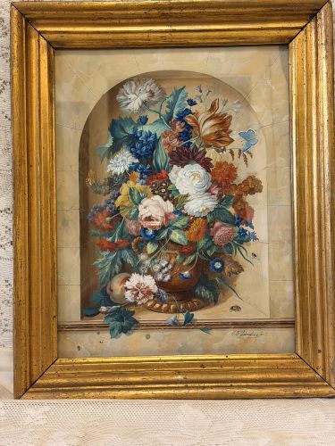 Watercolor of a magnificent flower bouquet by Friedrich Jungling Watercolor of a magnificent flower bouquet by Friedrich Jungling
