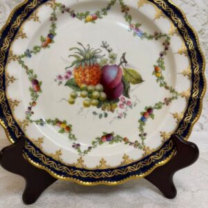 Set of 10 Royal Worcester plates each hand-painted with different fruits.