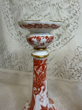 Stunning pair of Royal Crown Derby Red Aves candlesticks Stunning pair of Royal Crown Derby Red Aves candlesticks